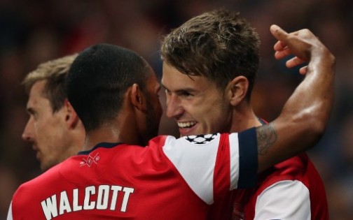 Aaron Ramsey, right with Walcott, both injured