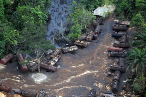 Barges laden with stolen crude oil