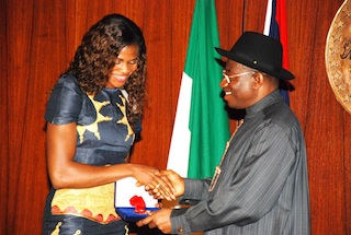 Blessing Okagbare with President Jonathan