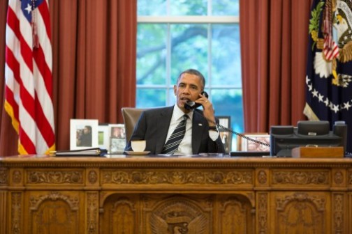 President Barack Obama on phone with Rouhani