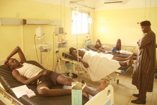 Survivors of the armed attack by Nigerian soldiers in hospital in Abuja