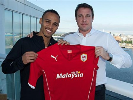 Odemwingie with Mackay when he joined Cardiff last September