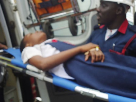 Another student in an Ambulance bus