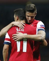 Ozil and Giroud- put Arsenal ahead