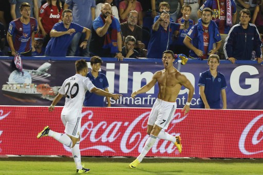 Ronaldo right celebrates winning goal