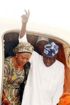 Tinubu with his wife, Senator Oluremi