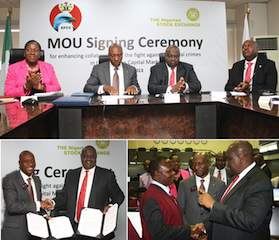 Composite photos from the NSE website, capture the ceremony