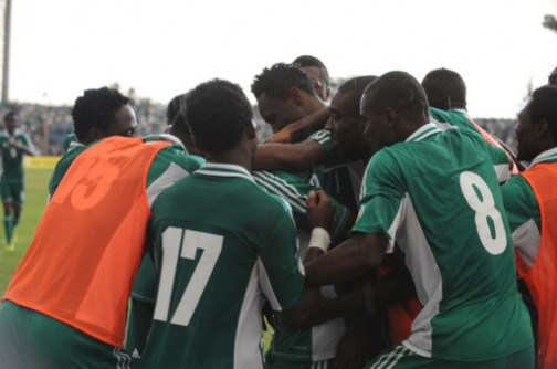 Jubilant Super Eagles after beating Ethiopia in Calabar