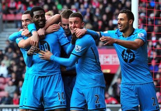 Emmanuel adebayo celebrates with team mates. AFP