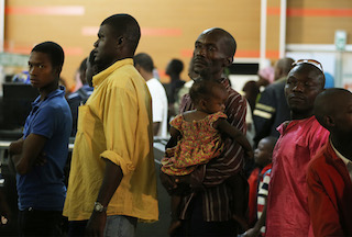 A cross section of Nigerians fleeing from CAR on arrival in Abuja. Photo Femi Ipaye