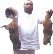 Arinze and two grasscutters