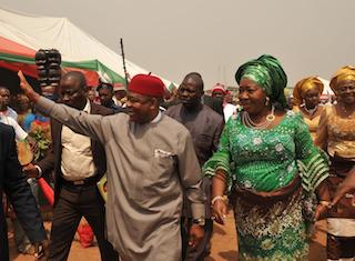 Gov. Orji and his wife arriving at the reception