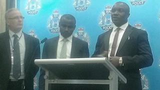 EFCC officers in Perth: Daniel Danladi(middle) and Paul Okoli