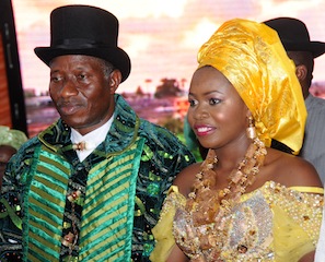 PRESIDENT GOODLUCK JONATHAN AND HIS DAUGHTER, FAITH AT HER TRADITIONAL WEDDING IN OTUOKE IN BAYELSA STATE