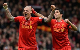 Liverpool players celebrate