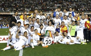 Real Madrid players after Copa Del Rey victory