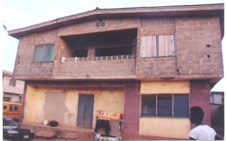 The storey building where Isiaka was thrown down