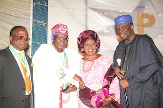Founder and Co-Ordinator, Ijebu Professional Excellence Foundation, Chief dipo Bailey, Oba Sikiru Adedoyin Salisu, his Olori and Olorogun Sunny Kuku