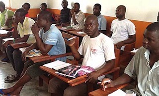 Inmates receiving lectures