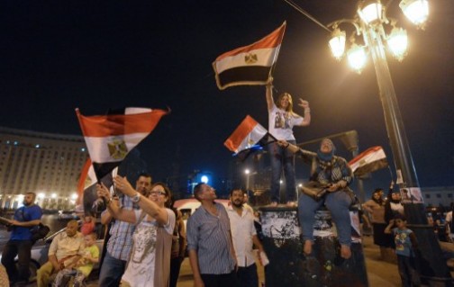 Supporters of General al-Sisi celebrate in Cairo