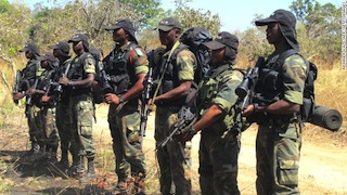 Cameroonian soldiers: sacked from camp temporarily by Boko Haram