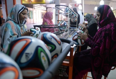 Pakistani women also work on the ball