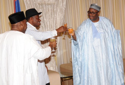 Sambo, Jonathan, Muazu toast Ekiti election victory