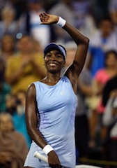 Venus Williams waves to the crowd