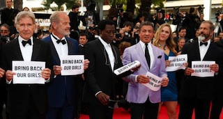 Wesley Snipes, Sylvester Stallon and other A-list American actors with #BringBackOurGirls fliers