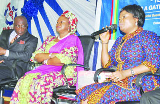 •L-R: International Motivational Speaker, Prof. Connel McBride Snr; Lagos State Commissioner for Education, Mrs. Olayinka Oladunjoye; and the Deputy Governor, Mrs. Adejoke Orelope-Adefulire at the event