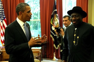 US President Barack Obama and President Goodluck Jonathan of Nigeria