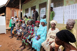 Voters waiting to vote at a polling centre in Ijebu Ijesa