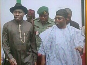 L-R: President Jonathan and Senator Iyiola Omisore