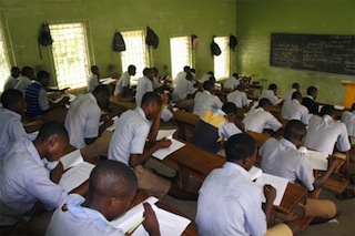 Students writing WAEC