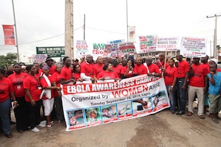 Ebola Awareness campaign, organised by women arise held at Allen avenue area of Lagos State this morning.