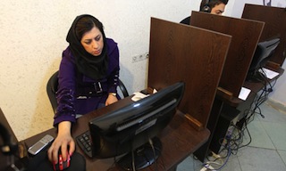 Iranians at a cybercafe