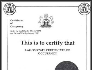 Certificate of Occupancy by Lagos State