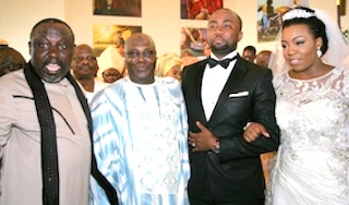 L-R: Rochas Okorocha, Atiku Abubakar and the couple