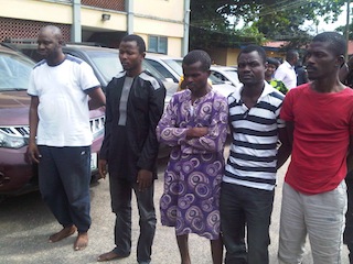 Suspected Car Snachers paraded in Lagos