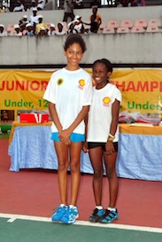 File Photo: McCloud, left and Edwards at a junior tennis tourney in Lagos