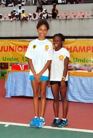 McCloud, left and Edwards at a junior tennis tourney in Lagos