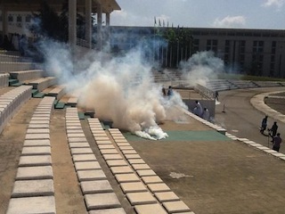 Tear gas in the Assembly premises
