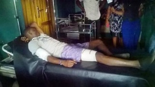 A UniJos student receiving treatment after he was shot Photo: Daily Trust