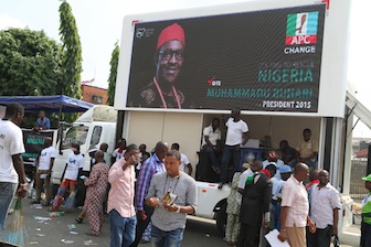 Buhari banner been display at the primary
