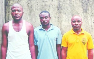 •FILE PHOTO: Edward Nnaji (left) and other kidnap suspects