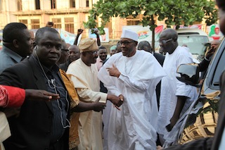 General Muhamadu Buhari arrives the APC party secreteriat in Abuja