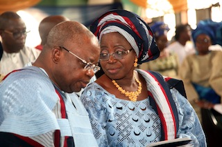 Bride's parents: Mr. Jonah Otunla the Accountant-General of the Federation and his wife