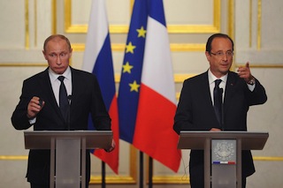 Russian President Vladimir Putin French President Francois Hollande