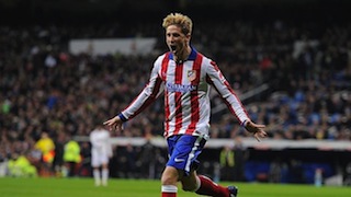 Fernando Torres celebrates scoring for Atletico Madrid