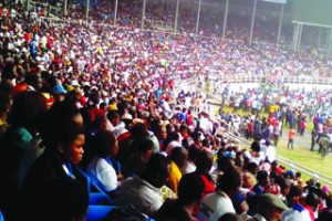 •Crowd at the All Progressives Congress, APC, Presidential rally in Port Harcourt today. PHOTOS: Okafor Ofiebor
